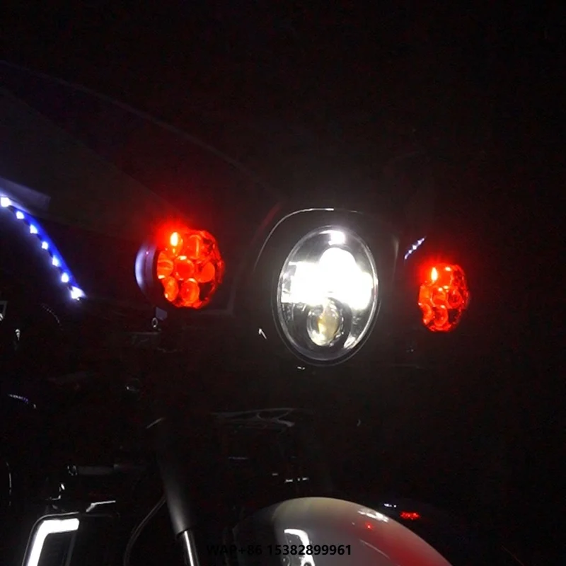 High-Brightness 280W LED Spotlight Kit 6-Color Smart Strobe Light for Street Glide Electra Glide Motorcycle Lighting Systems