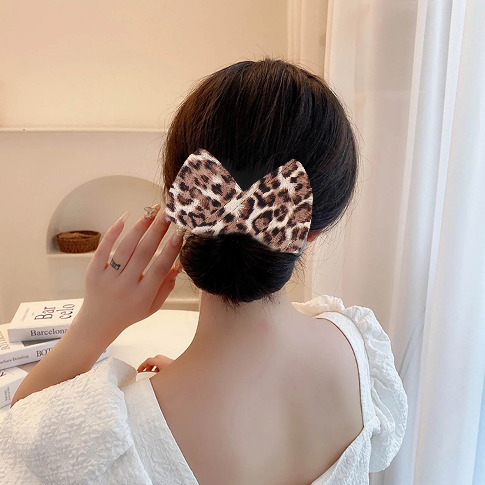 

3pcs Elastic Haircut Holder for Girls Women Rotating Bowknot Headb Polyester Comfortable Accessories Tying Hairb