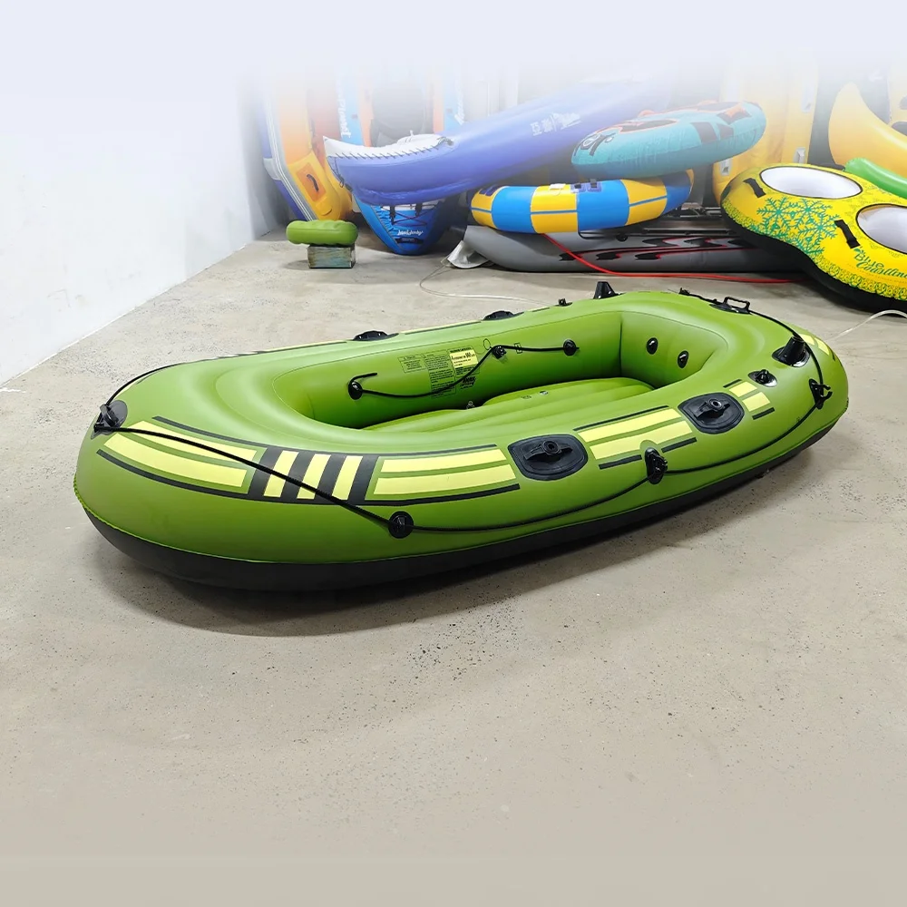 الثقيلة نفخ بولي كلوريد الفينيل دواسة قارب الصيد 4 غرف الهواء ملحومة أقفال المجذاف انتزاع مقابض القوس حبل-تصميم رياضي لاستخدام الشاطئ