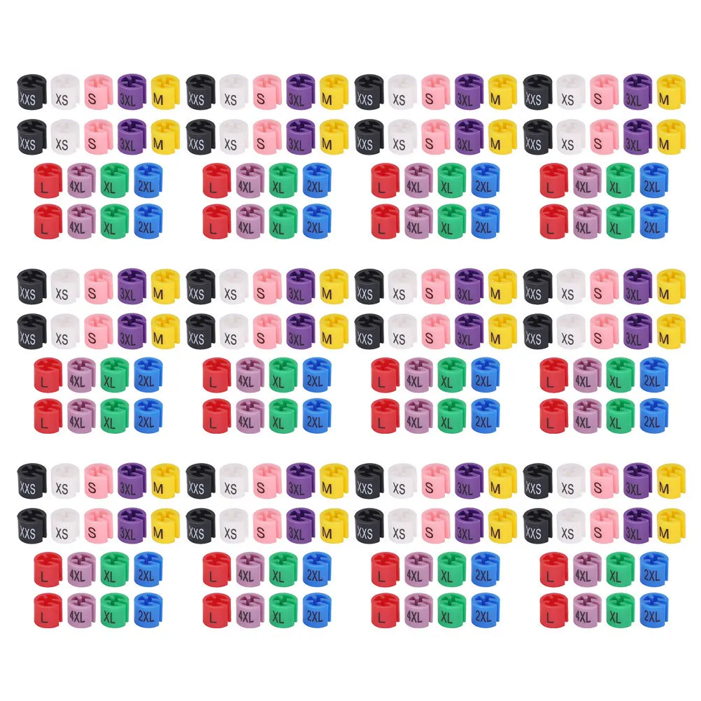 

450Pcs Hanger Size Tags Plastic Coding Markers for Garments and Clear Garment Hanger Size Tags Coding Hangers Tags,