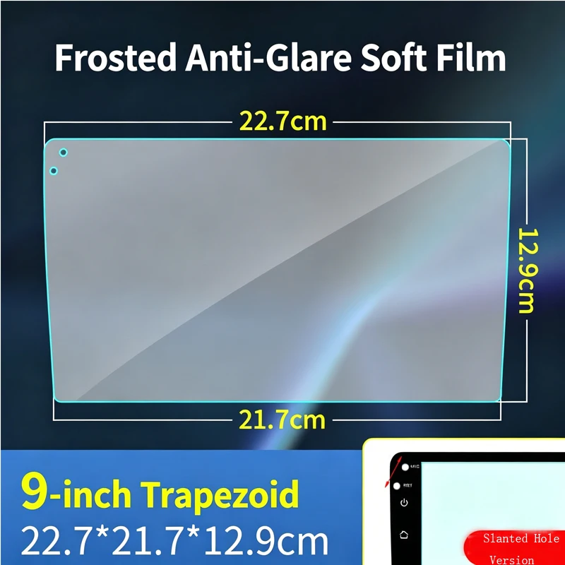 Blendfreier, mattierter Schutzfilm für den Auto-Navigationsbildschirm, trapezförmige Armaturenbrett-Displayfolie für 9/10,1/10,2 Zoll Zentralsteuerungs-Touchscreen