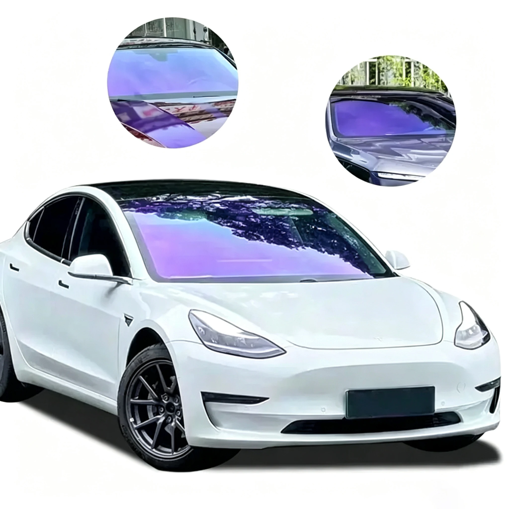 Chameleon Purple PET Car Window Tint Film, Color Shift Auto Tint, Anti-Yellowing UV Rejection Clean Removable No Residue