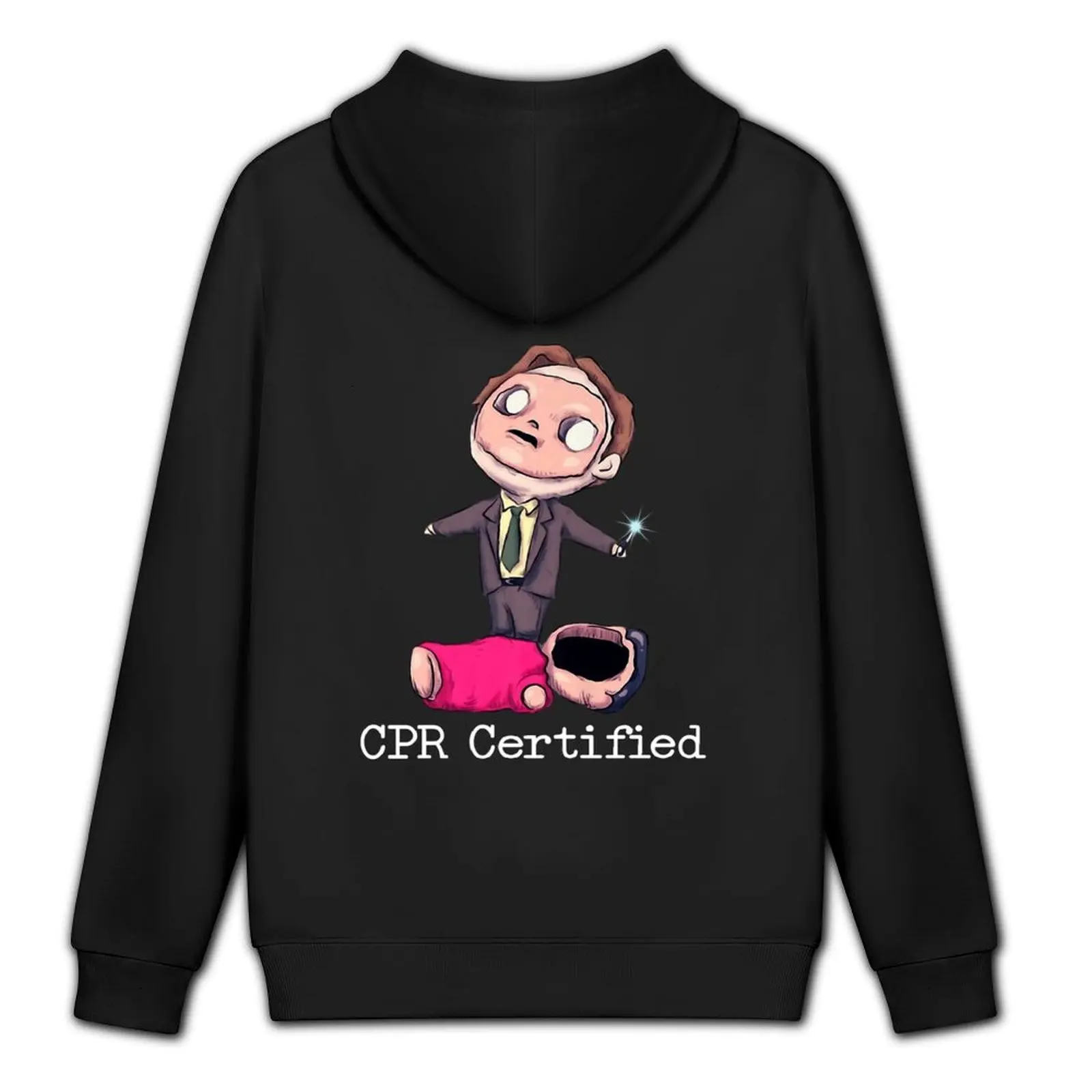 دوايت شروت الإسعافات الأولية Cpr معتمد للبنين النساء خمر الكلاسيكية المحملة تتجه للجنسين الرجال هدية أفكار هوديي أسود