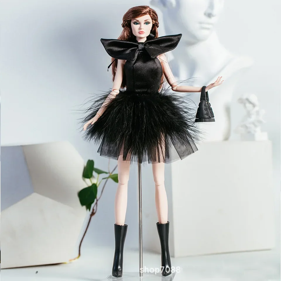 Gorgeous dress gown clothing / black clothes set + shoes / 1/6 Doll clothes suit outfit for 30cm Xinyi FR ST PP Barbie Doll