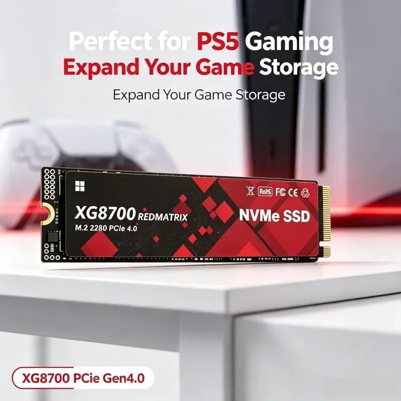 XG8700 M.2 NVMe SSD PCIe 4.0 3500MB/s 500GB 1TB 2TB 4TB Capacity High‑Speed Internal Gaming Solid State Drive for PC Laptop