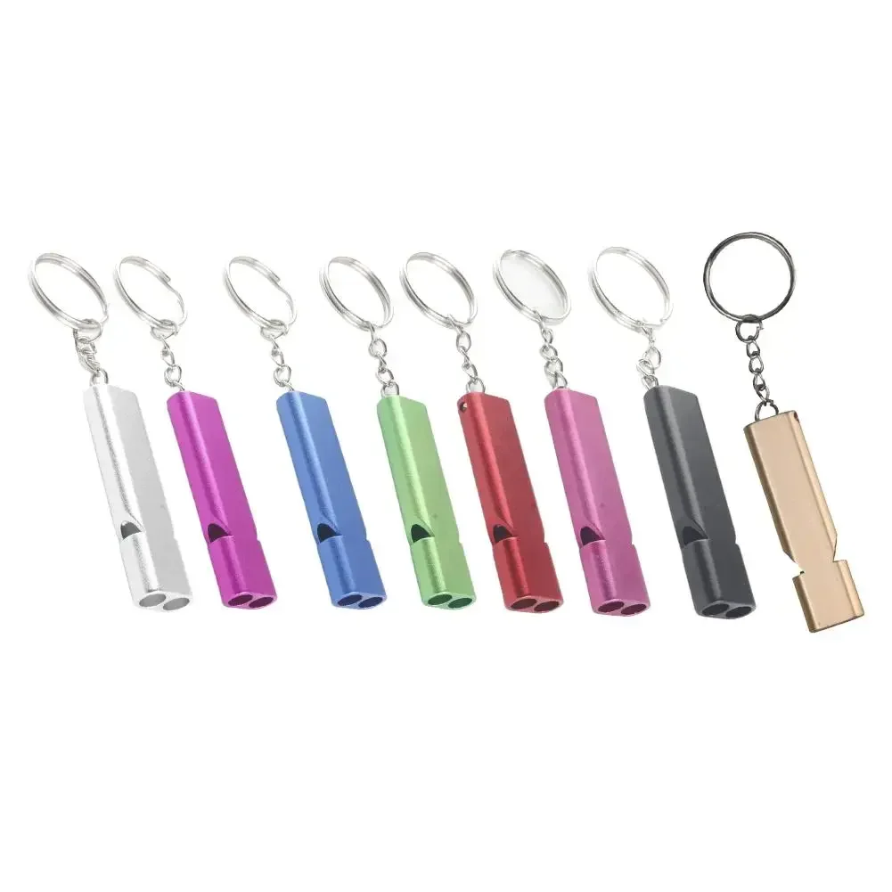 1-3PC Dual Frequency Survival Whistle Flat Metal Whistle for Outdoor Hiking Climbing Emergence Whistle Tools