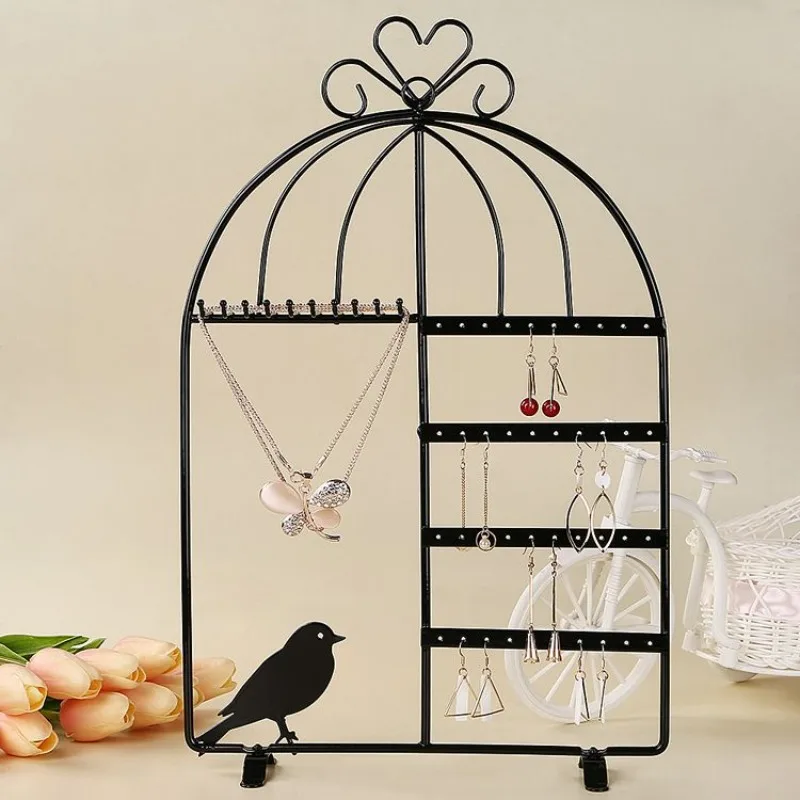 

Iron Metal birdcage Jewelry Display Stand Organizer Rack Hanging Wall for Women Earrings Necklaces Bracelets Storage Holders