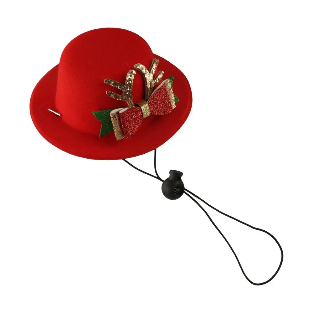 Gorro con lazo de Navidad ajustable para mascotas, Collar de Navidad suave para Papá Noel/encaje, ciervo, gato, con campana, sombrero de Navidad para mascotas, bufanda, Año Nuevo