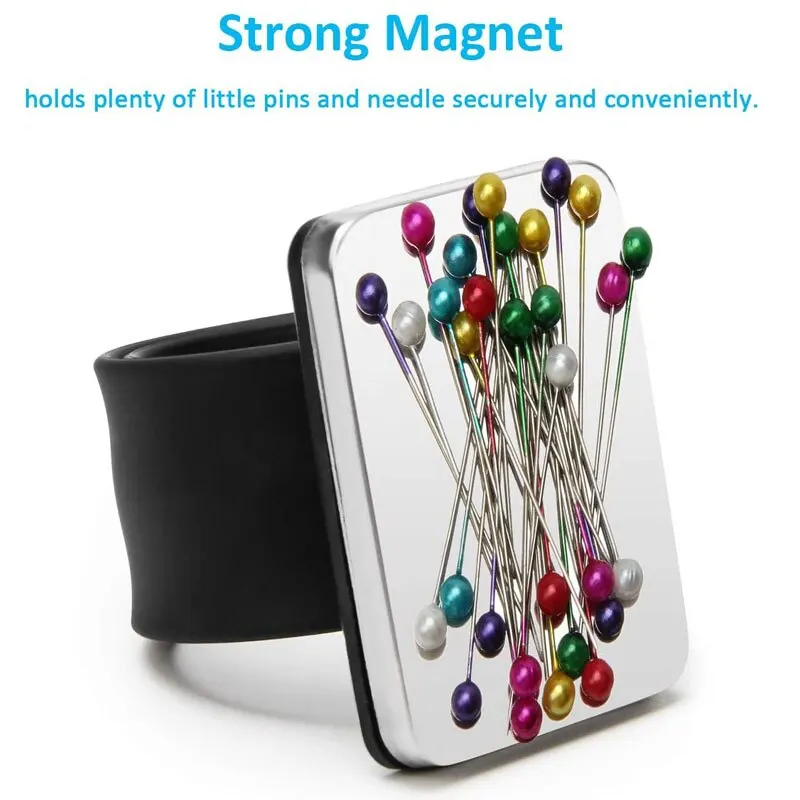 Magnetic Wrist Sewing Pincushion Magnetic Pin Cushion for Sewing Magnetic Pin Holder for Sewing Magnetic Silicone Wrist