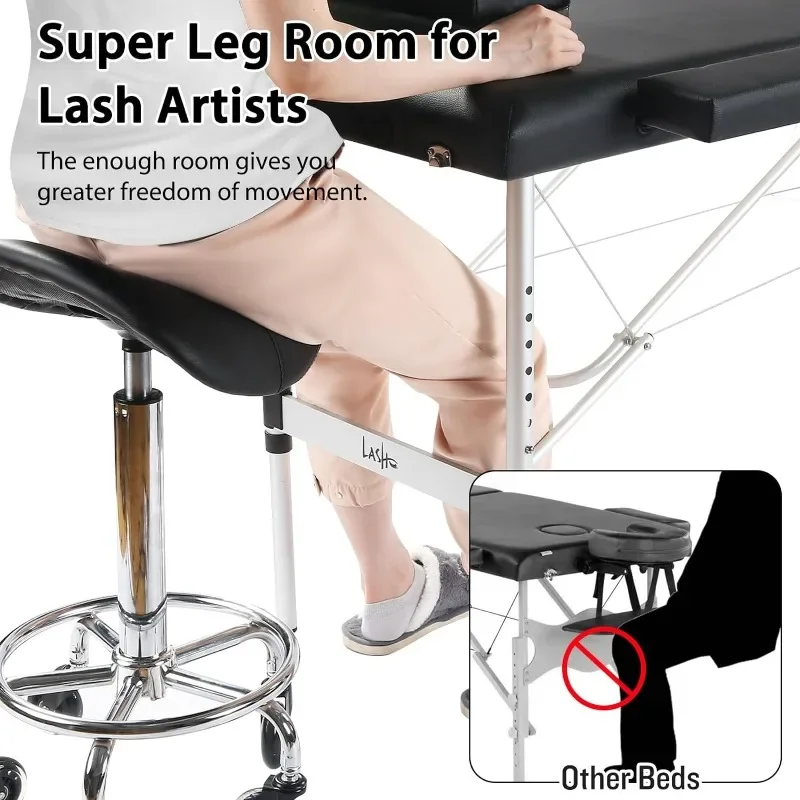 Lash Bed for Lash Extensions Portable Lash Bed Massage Table with Eyelash Pillow Esthetician Bed Salon Table Spa Table Spa