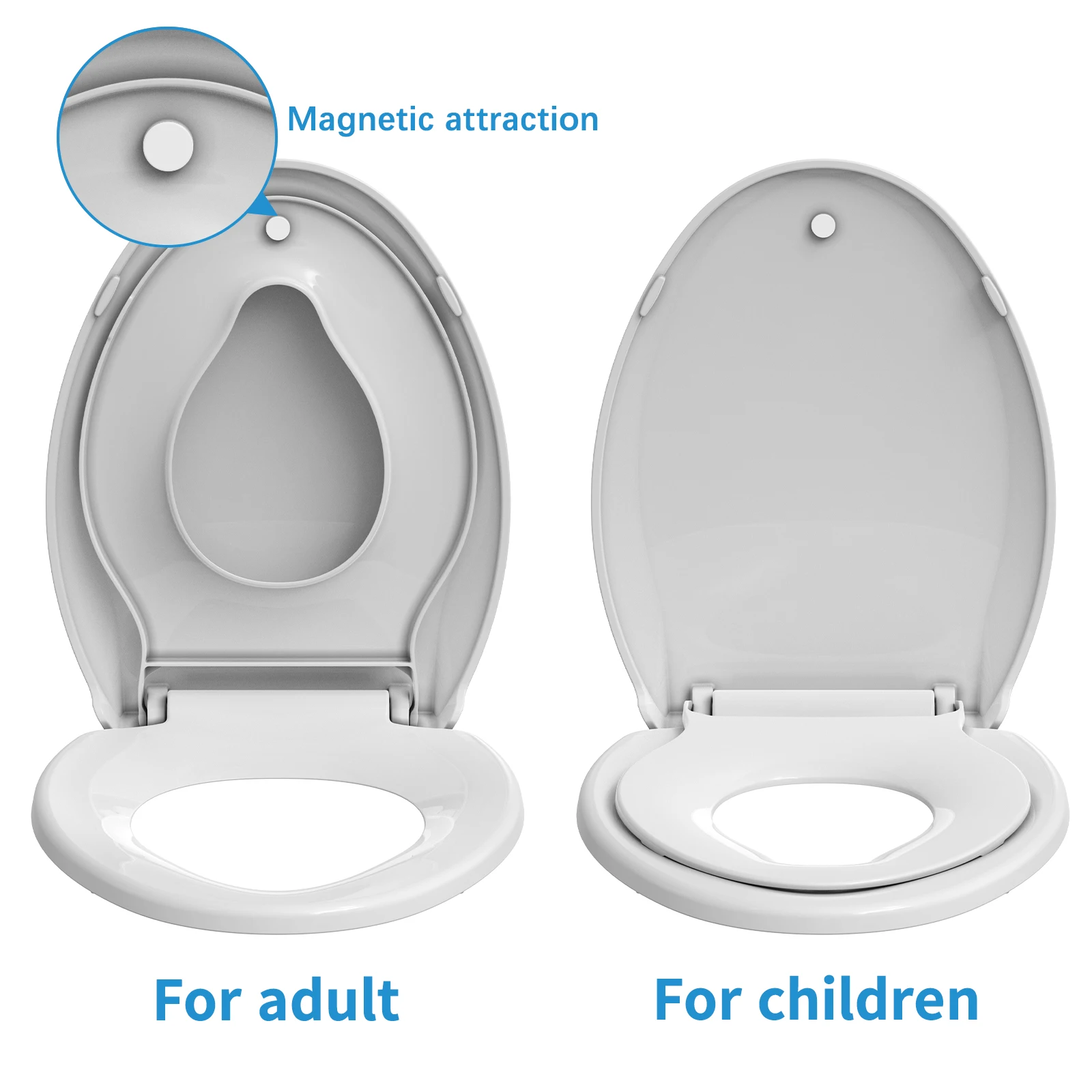 Sedile WC, sedile WC rotondo con sedile per bambini integrato, sedile WC per vasino rotondo adatto sia per adulti che ai bambini