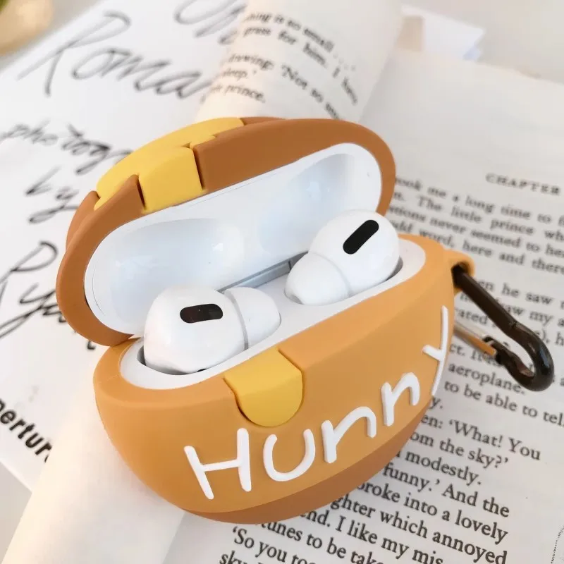 Funda de silicona suave para auriculares con forma de tarro de miel de Winnie the Pooh de Disney para Apple Airpods 1 pro 2 3 funda protectora para auriculares Bluetooth