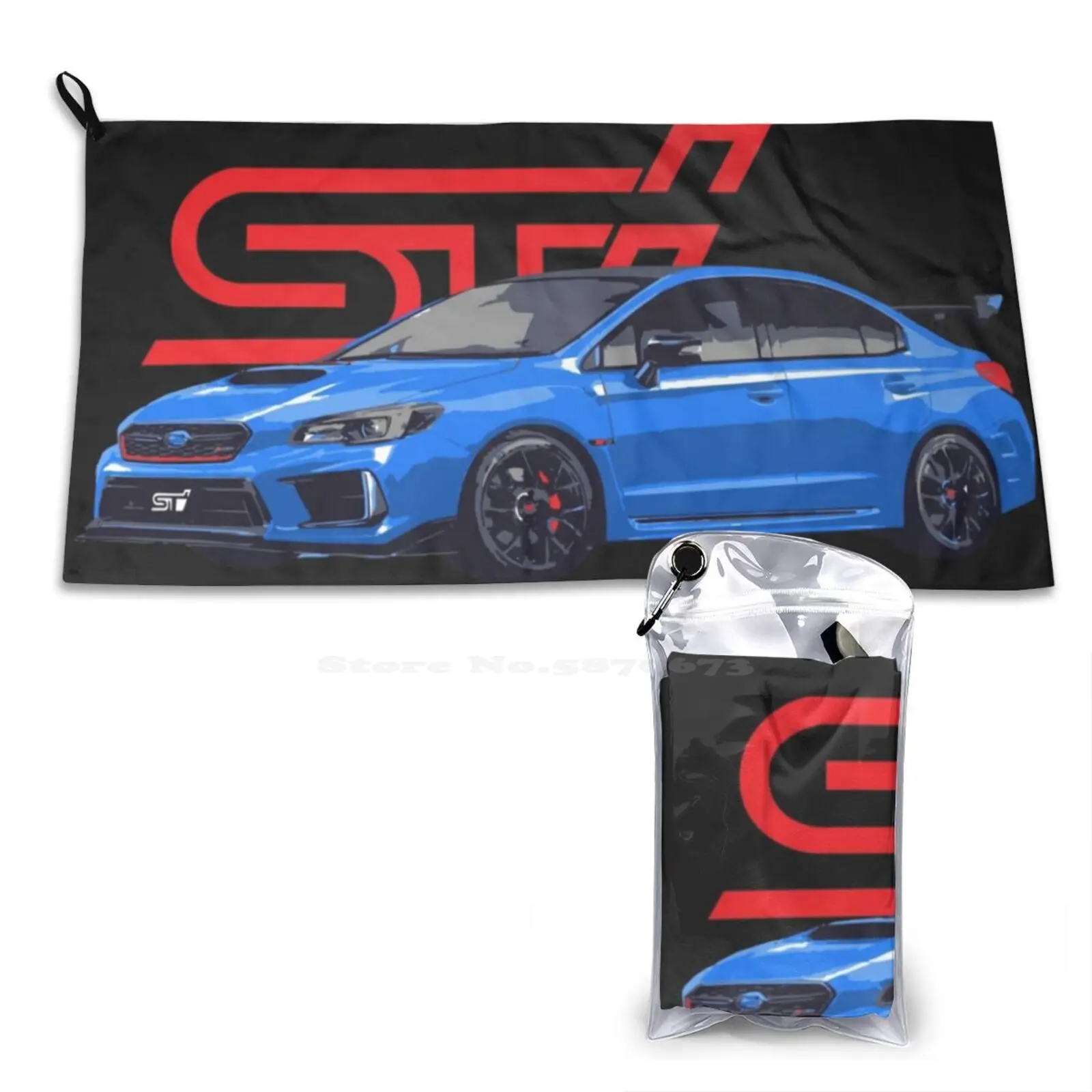 Sti S209-World Rally Blue 3D Print Pattern Towel Soft Towel Sti Wrx Sportscar Evo Rally Supercar Jdm Stance Ej25 Ej20 Mitsubish