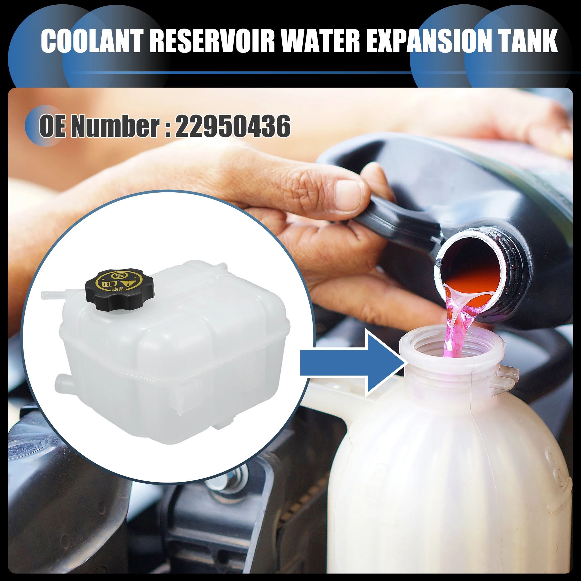 

UXCELL Coolant Reservoir Water Expansion Tank Engine Coolant Recovery Overflow Bottle with Cap for Buick Regal 2011-2017