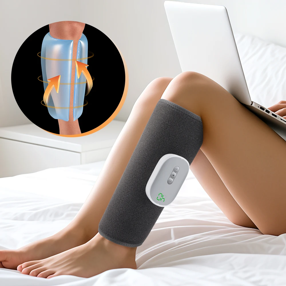 

Cordless Leg Massager with Air Pressure, 8 Level 4 Mode Calf Massager for Muscle Pain Relief, Wireless Circulation Booster