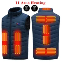 Xiaomi 11 Areas Electric Heated Vest Washable Usb Charging Electric Heating Warm Jacket Smart Control For Hunting Blue