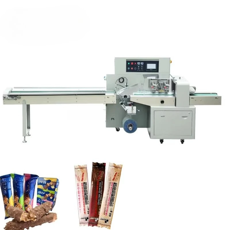 Customize Type Horizontal Roll Film Biscuit Cake Chocolate Hardware Metal Multifunctional Fast Flow Pillow Bag Packaging Machine