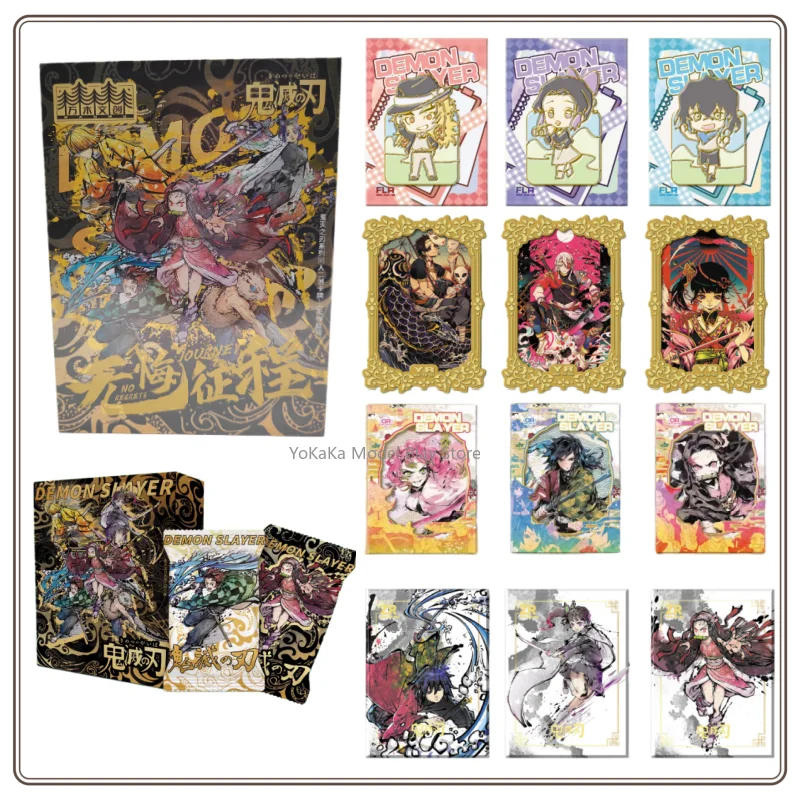 Original Box Demon Slayer: Kimetsu No Yaiba Collection Card Enamel Inlaid Commemorative Card Classic Demon Slayer Card Gift