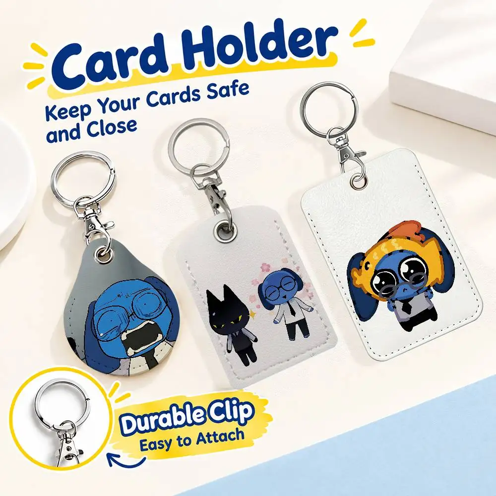 For Animal Hospital Secretary Keychain Card Holder Leather Keeps ID Cash Keys Cards Ready for Work School Travel Daily Errands