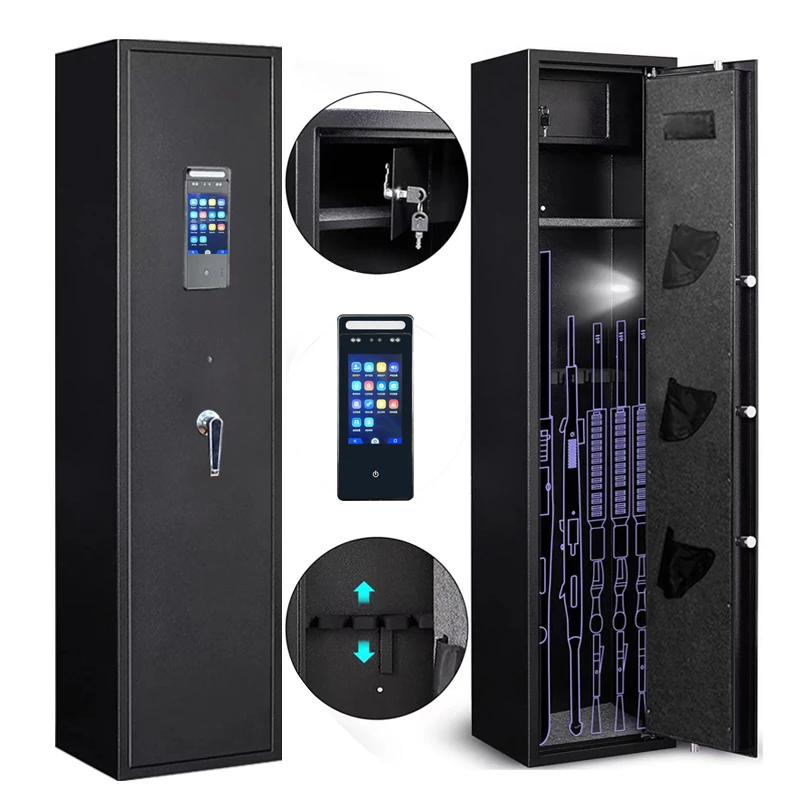 

New style 7 inch Quick Access to Password Biometric Cabinets with Double Door Storage Safes for Home long safe box