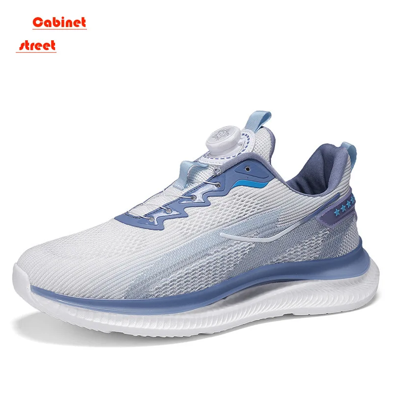 2024 New Plus Size Oversized Mesh Running Rotary Button Sports Shoes Cross-border Casual Fashion All Comfortable Men's Shoes