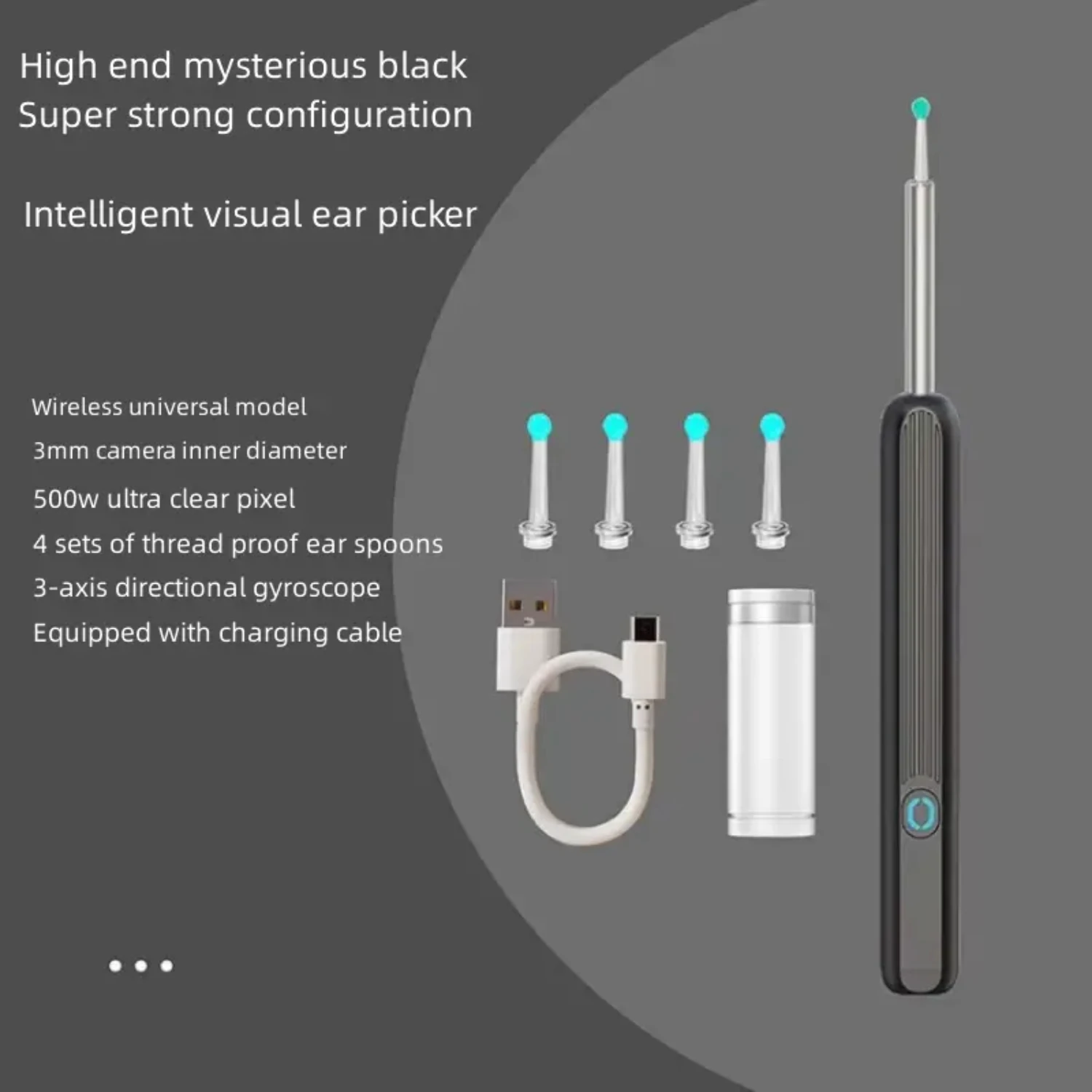 JinanjunPOKUJE-Endoscope Kanoscope sans Fil Connecté pour Enlever le Cérumen, Outil Premium pour iPhone, iPad, Android