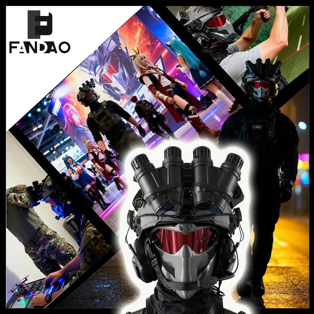 

Tactical Helmet Set 9-in-1 Airsoft Full Face Protection Helmet Set with Mask Headphones NVG Dummy Model Mask for CS Cosplay Game