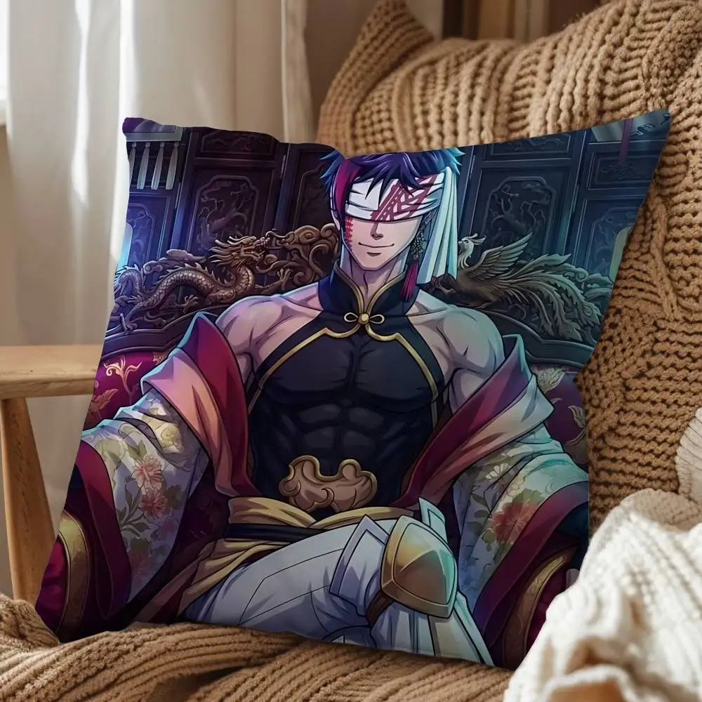 Buddha Record of Ragnarok Qin Shi Huang Pillow Case Anti-dustmite Invisible zipper silky short plush Sofa cushion cover