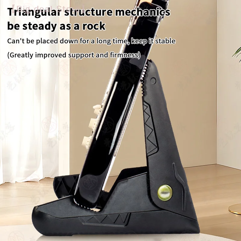 

【M】Tripod Folding Guitar Stand, Electric Or Bass, Adjustable A-Frame, Non-Slip Rubber Feet
