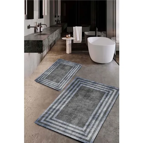 Drop Bath Mat Rug Toilet Seat Pad Washable Anti-Slip Soles 2li