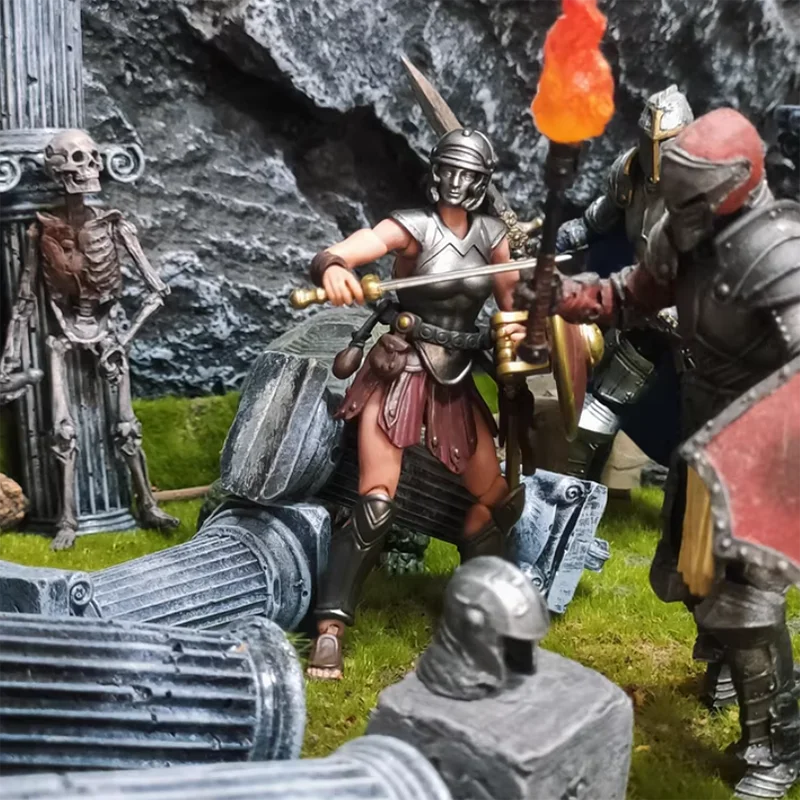 조이토이 고대 로마 공화국 열 번째 군단 1:18 스케일 이동식 병사 모델 플레이세트 - 다섯 명 그룹 군사 액션 피규어