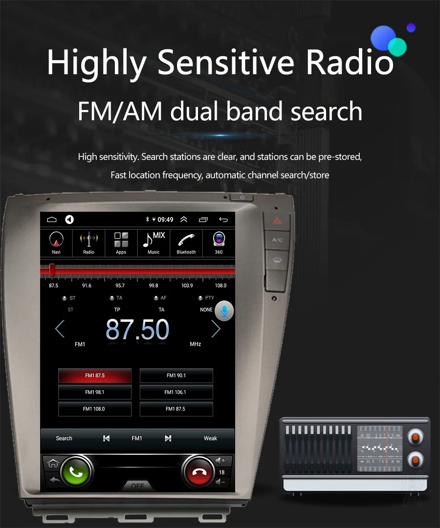 

12.8'' Android 13 Сенсорный экран 8G 256GB Автомагнитола для Lexus ES240 ES350 2006-2012 GPS Мультимедийный видеоплеер