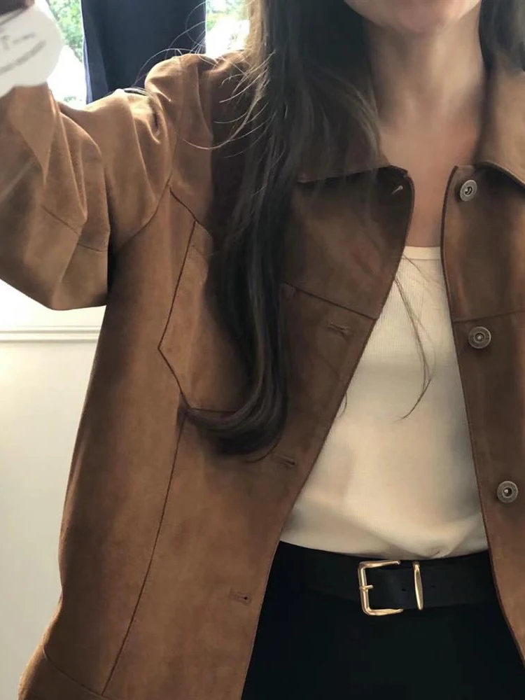 

Спецодежда в стиле ретро Jaet Chic, простой топ с воротником-стойкой для женщин, осенний сезон, длинный све, однотонный, на одной пуговице