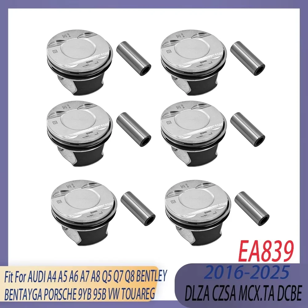 STD Engine Parts 4x Piston & Rings Kit Fit 3.0 L EA839 MCX DLZA DCBE For AUDI BENTLEY PORSCHE 9YB 95B VW TFSI Quattro Turbo
