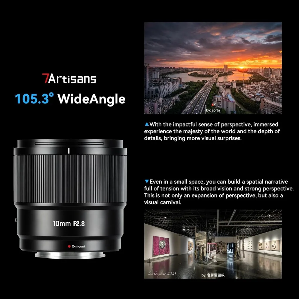 7artisans 10mm F2.8 APS-C AF Wide-Angle Lens Large Aperture , Automatic/Manual Face/Eye Recognition for Fuji X  Sony E Nikon Z