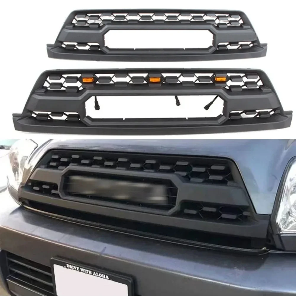 Car Grill For Toyota 4RUNNER 2002-2005 modified with light Grille Grill Mask Front bumper net Car Accessories