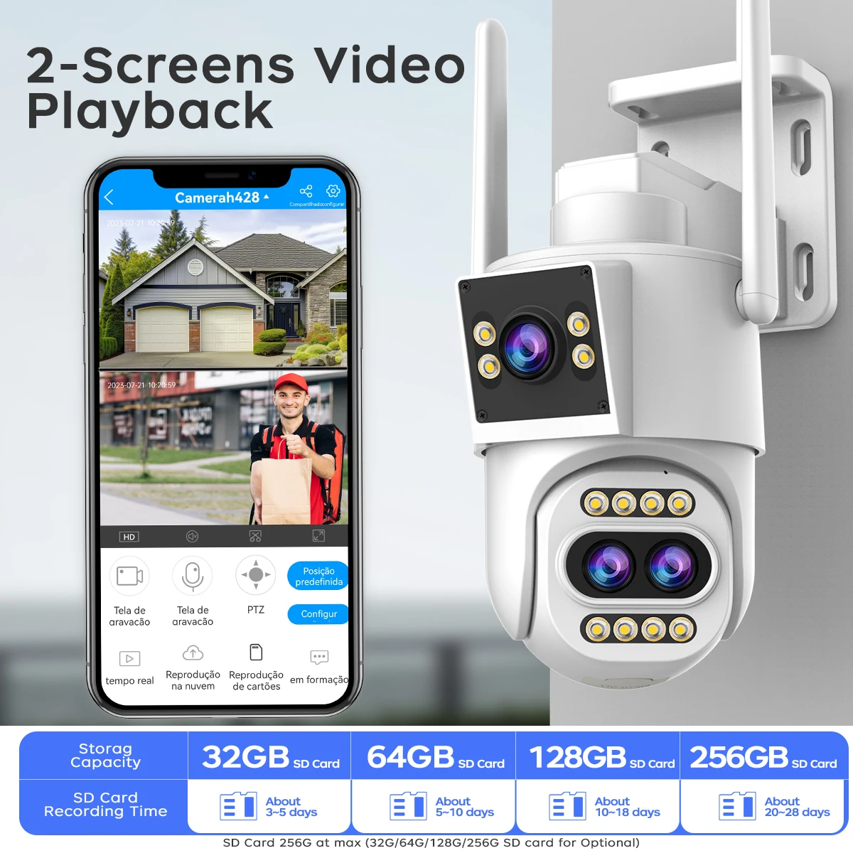 JOOAN 5K Wifi IP-Kamera für den Außenbereich, Dual-Bildschirm, 10-facher optischer Zoom, Bewegungserkennung, PTZ-Sicherheitskamera, CCTV-Videoüberwachung – Detail 13