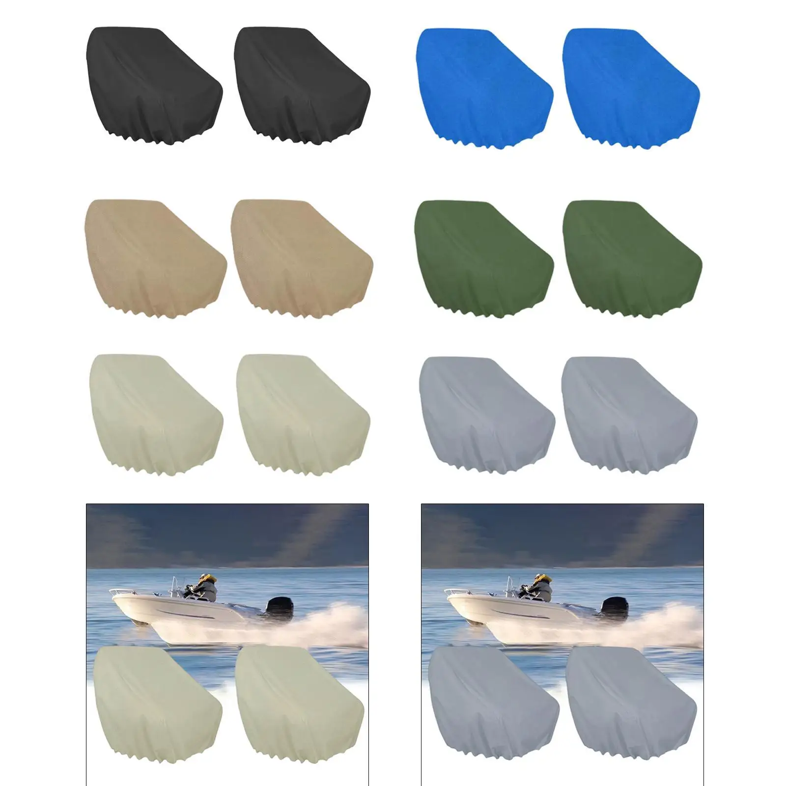 Protective Marine Seat Covers Heavy Duty Oxford Cloth Water Resistant Cover for Outdoor Boat Captain Chair