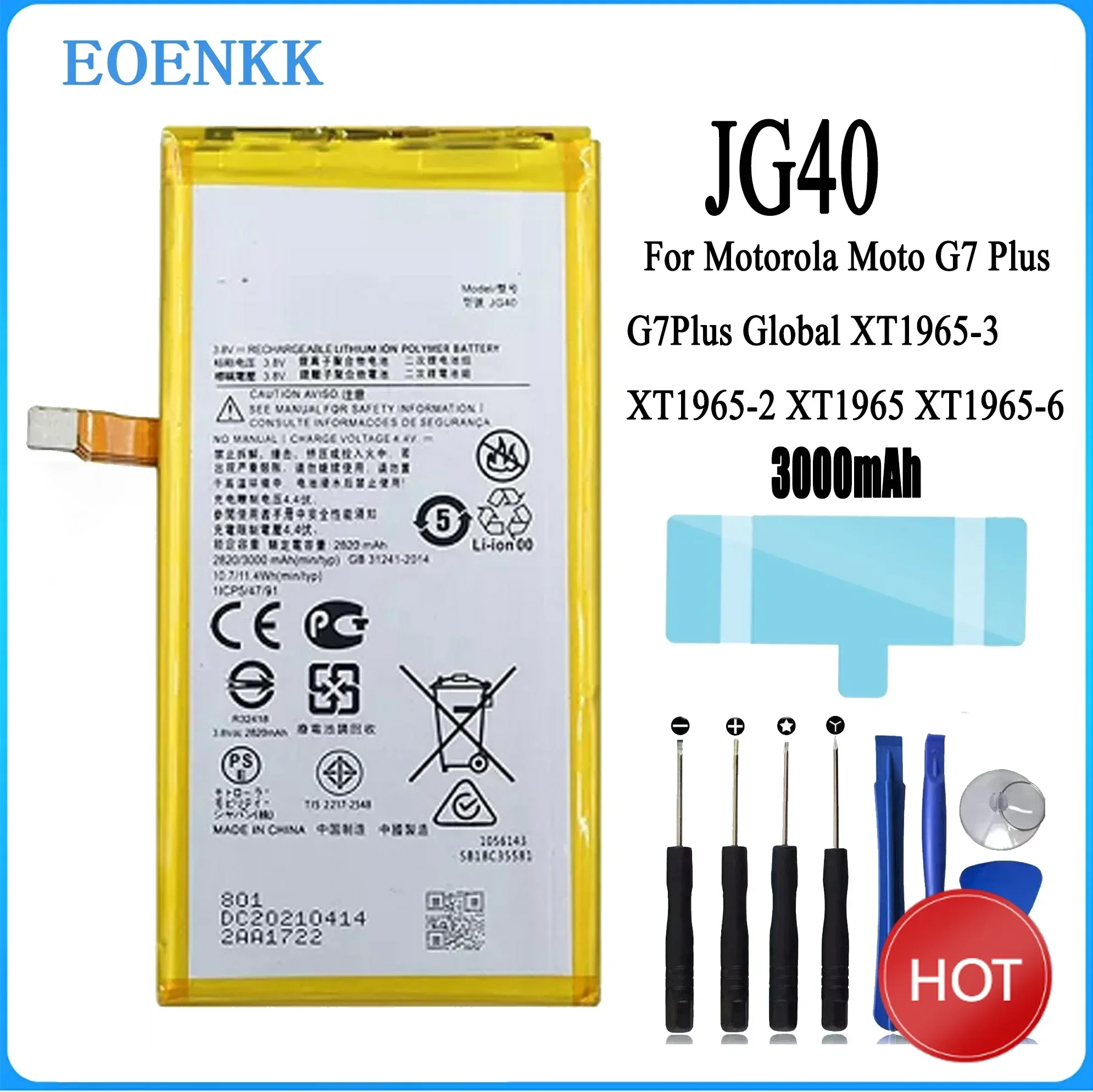 

JG40 Battery For Motorola Moto G7 Plus G7Plus XT1965-3 XT1965-2 XT1965 XT1965-6 Original Capacity Mobile Phone Batteries Bateria