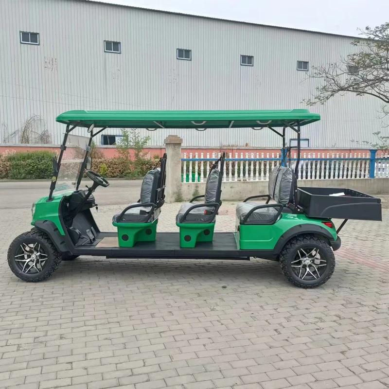 High Quality New Energy Vehicles Solar Panels Club Car 6 Seater 48/60/72V Electric Golf Cart With Rear Cargo Box