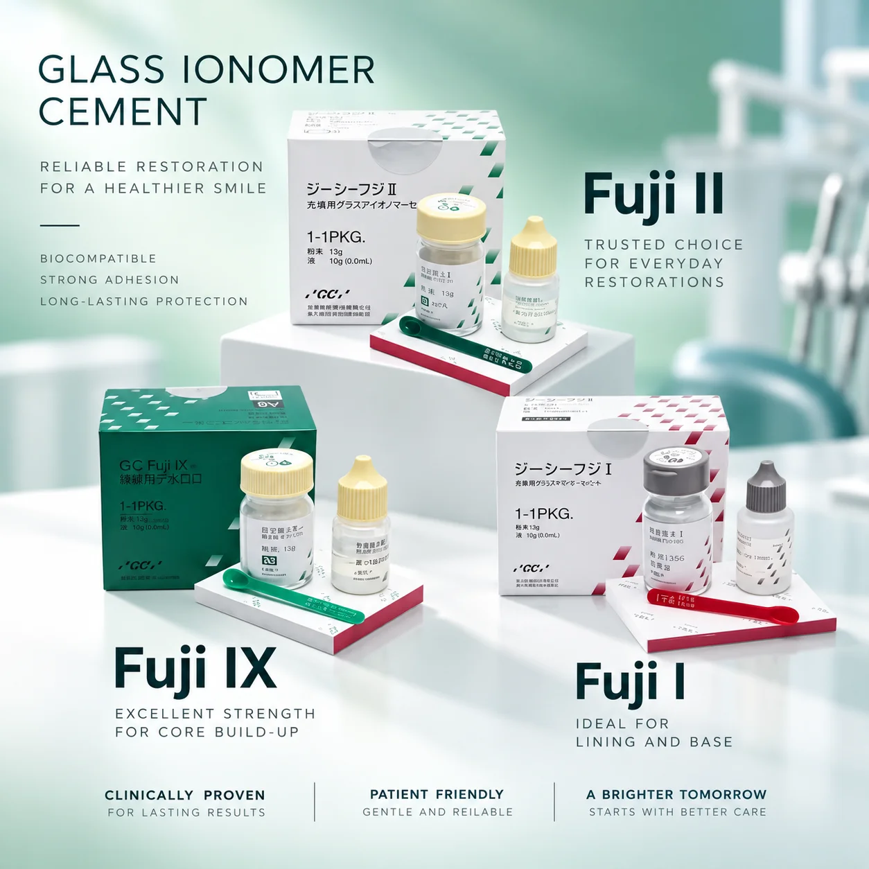 Dental Glass Ionomer Cement GC Fuji I/II/IX Luting & Restorative Crown Veneer Cavity Restoration Fluoride Release Supplies