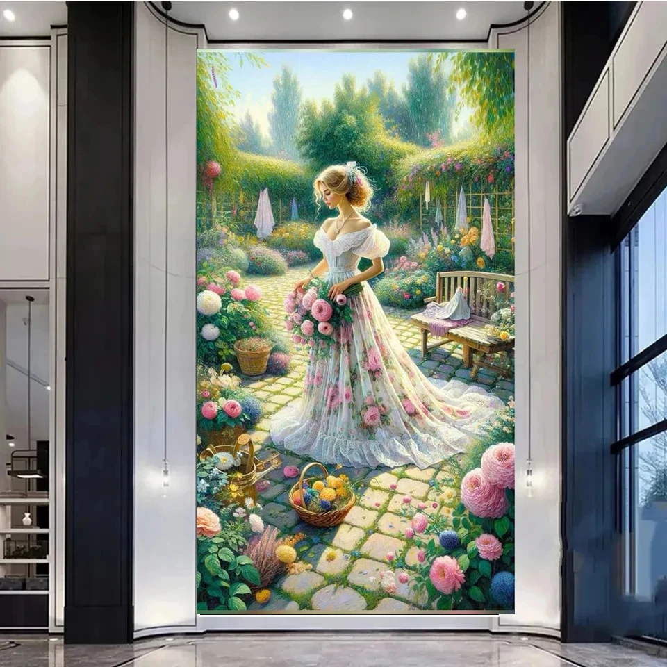 

DIY Diamond Painting 2024 New Elegant and Beautiful Woman and Flower Embroidery Full Diamond Mosaic Portrait Cross Stitch