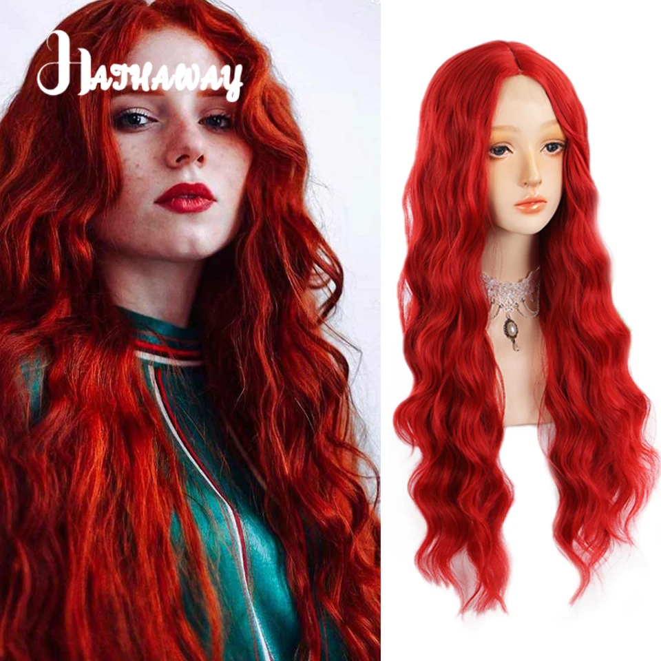 

Synthetic Wig Lace Long Wavy Hair Female Natural Hairline Lace Wig Long Curly Wig Pre-pull Wig Cosplay Dress Wig