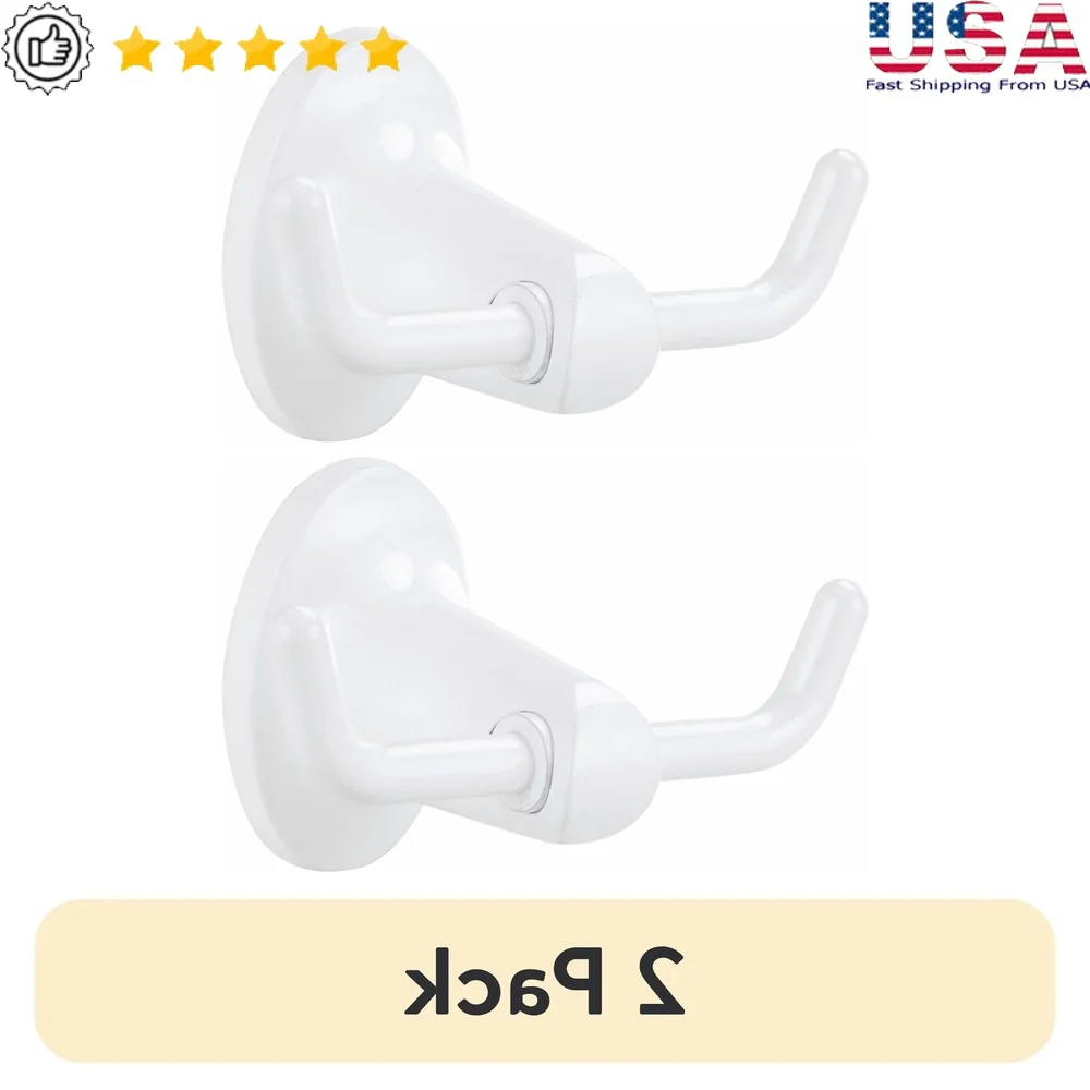 

Настенный стальной крючок для халата, 2 шт., белый крючок для полотенец, простая установка, в комплект входит шаблон, прочный цинковый сплав, сверхмощный, 6,6 фунта