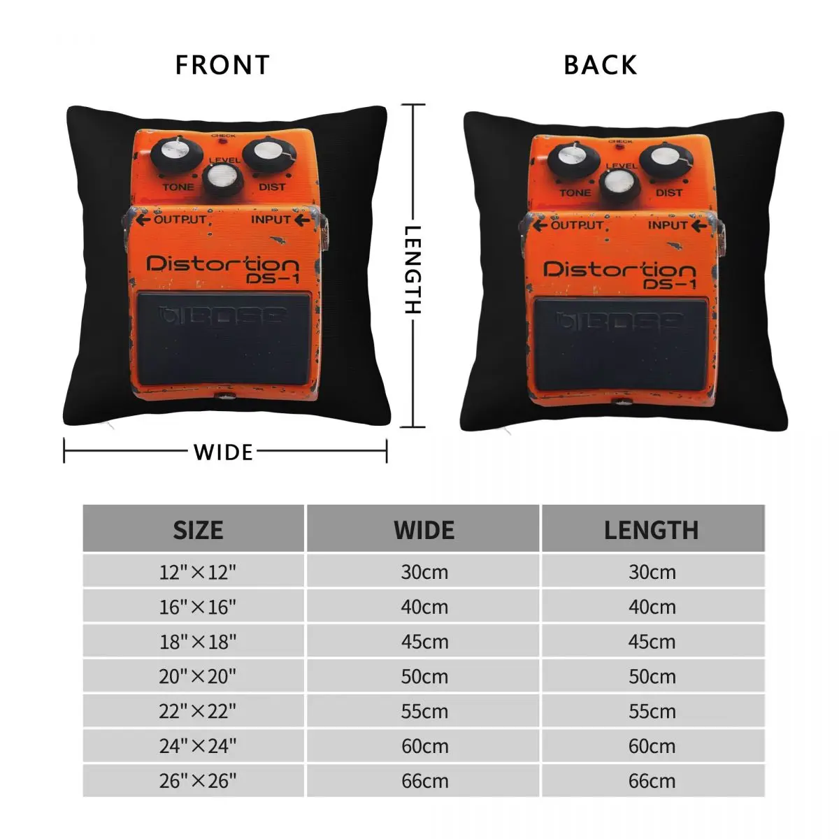 Boss DS-1 Distortion Guitar Pedal Vintage Pillow Case Pillow Cover Kawaii Dakimakura Anime Pillow Anime Pillow Case