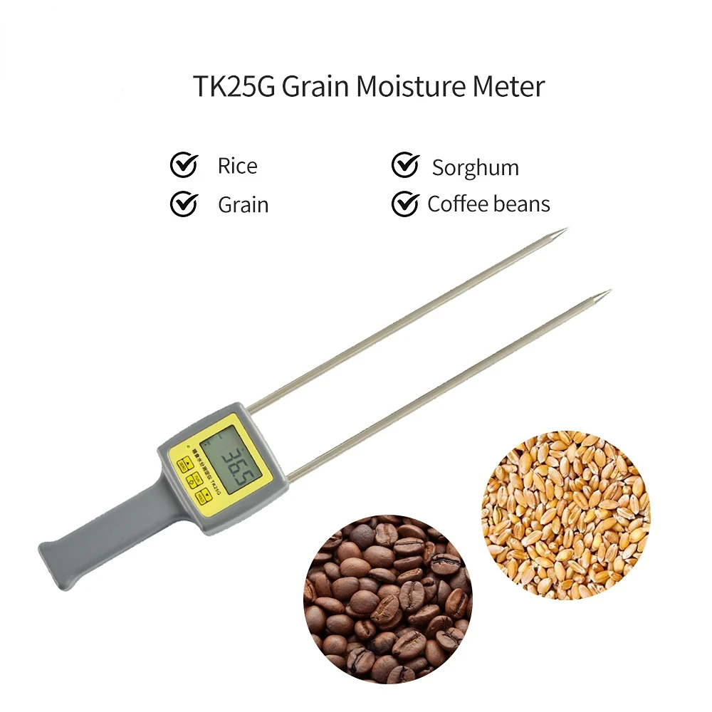 

High-Precision Grain Water Tester Oil Crop Moisture Detector TK25G Digital LCD Portable Meter