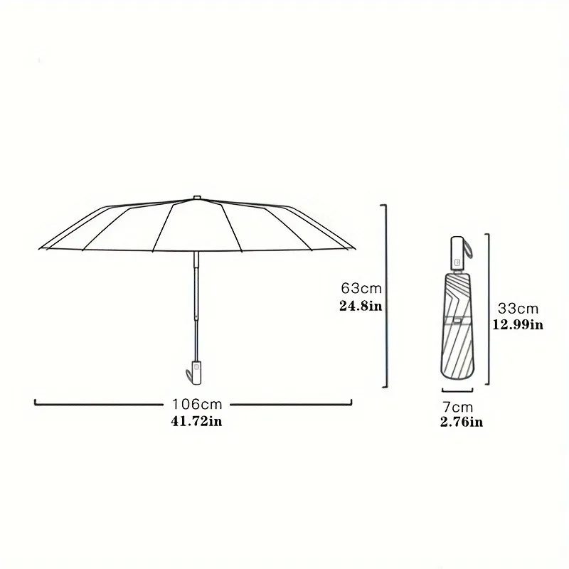 Stay Protected in Any Weather with this Fully Automatic 24-Bone Umbrella - Multiple Colors Available!