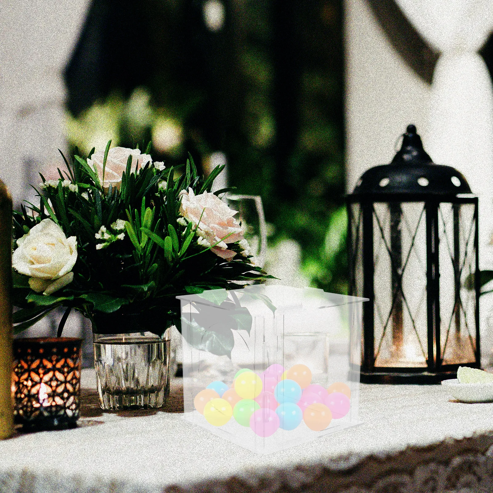 1pc Raffle Box Acrylic Ticket Box For Lottery Wedding Party Donation Contest Voting Suggestion Ballot Tip Jar Container