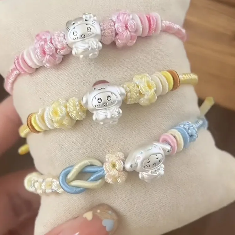 

Animation peripheral chiikawa sterling silver DIY bracelet accessories Usaki sterling silver good luck beads DIY bracelet gift