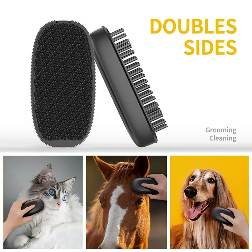 Multi-function Horse Grooming Brush Tick Removal Cleaning Flea Puppy Hair Comb Black Nursing Cattle Tail Combs Body Mane